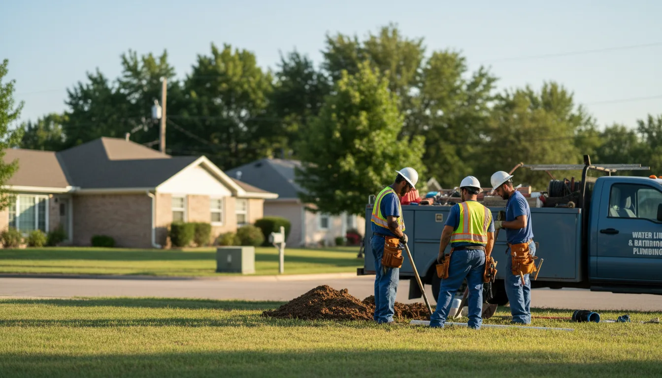 Residential water line and bathroom plumbing service in Tebbetts, MO